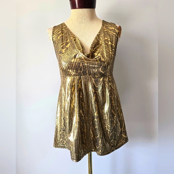 Tally Weijl Gold Sleeveless Women's Top. Size Medium - Picture 1 of 13